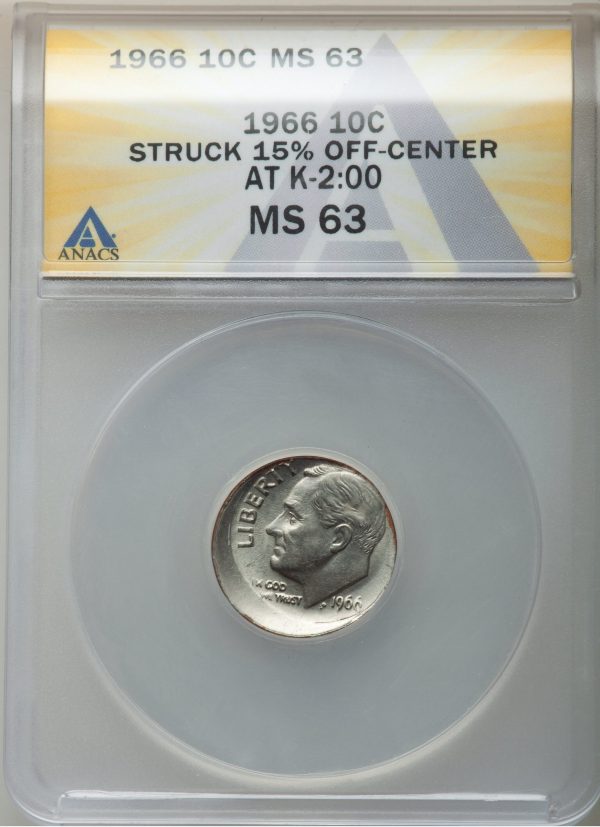 Off Center Error Coin 1966 Roosevelt 10c