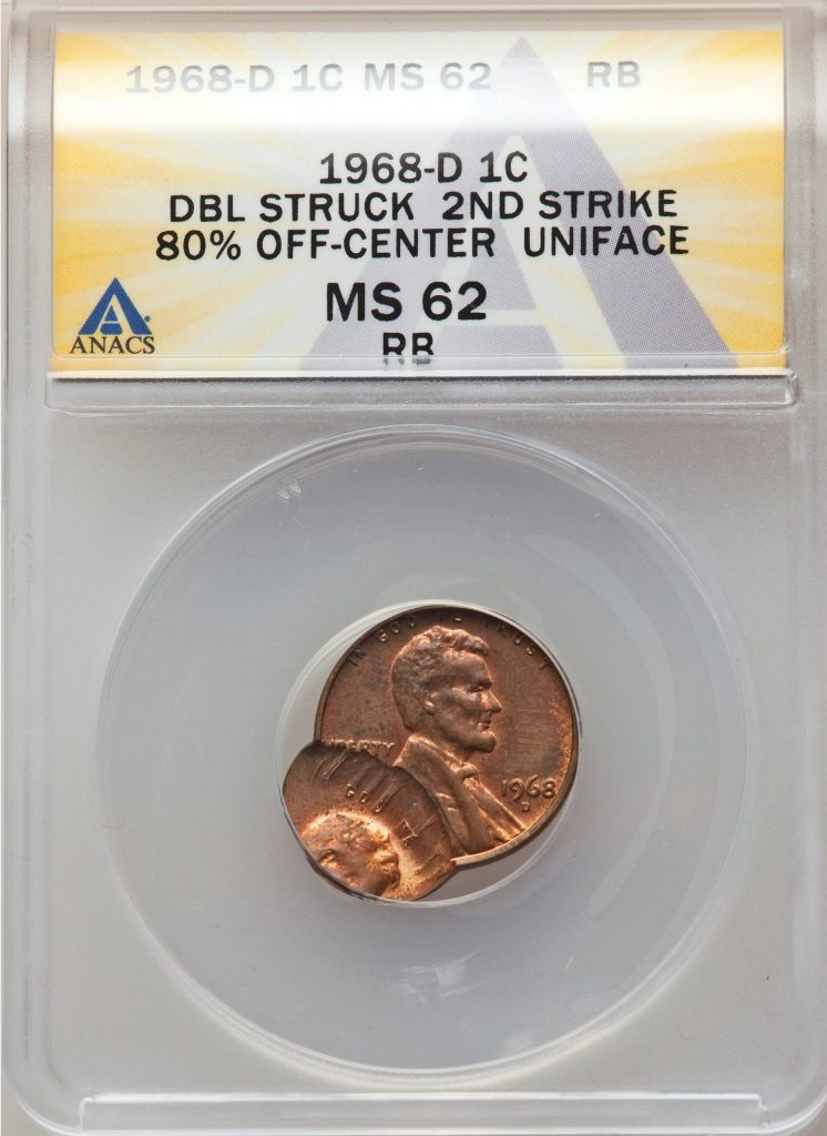 【値下】THE TUESDAY 2nd CD (Yellow) 1968D Lincoln Cent Double Struck error coin, Second Strike