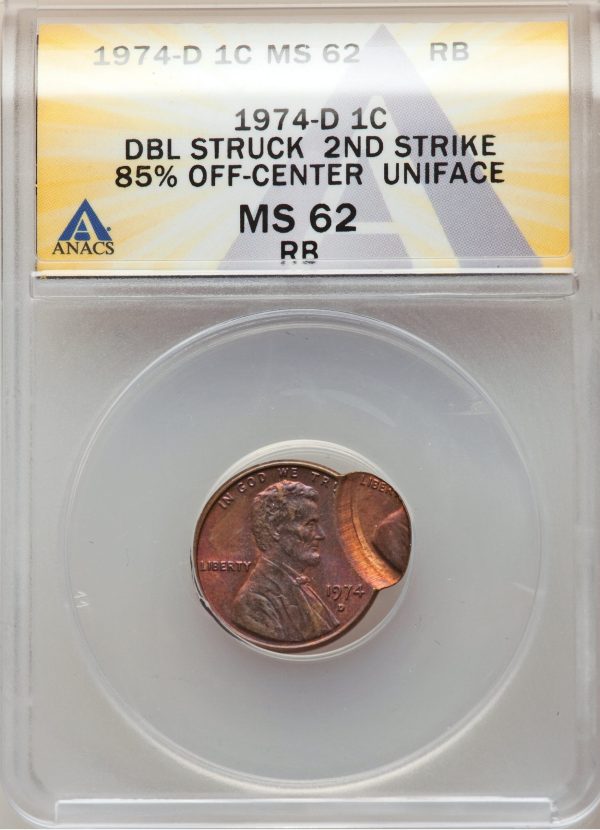 1974D Lincoln Cent Double Struck error coin