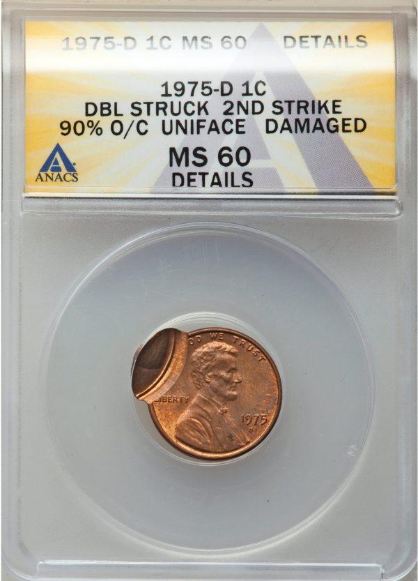 1975D Lincoln Cent Double Struck error coin