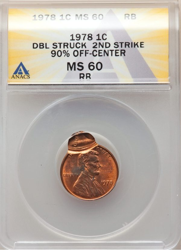 1978 Lincoln Cent Double Struck error coin