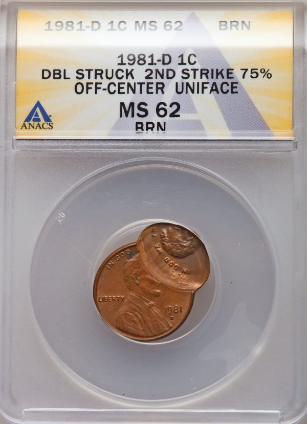 1981D Lincoln Cent Double Struck error coin