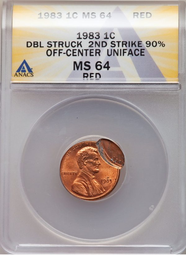 1983 Lincoln Cent Double Struck error coin