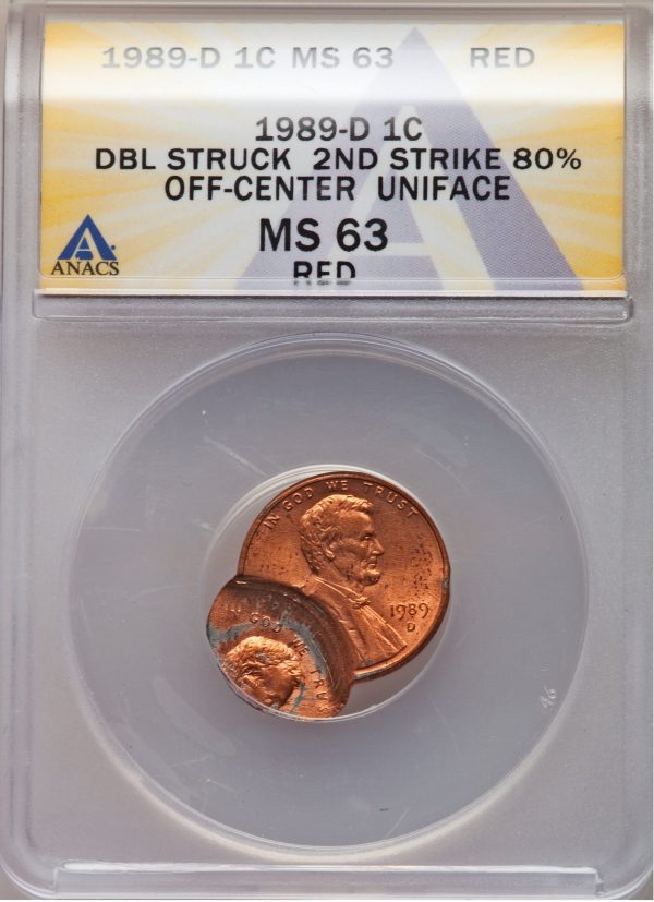 1989D Lincoln Cent Double Struck error coin