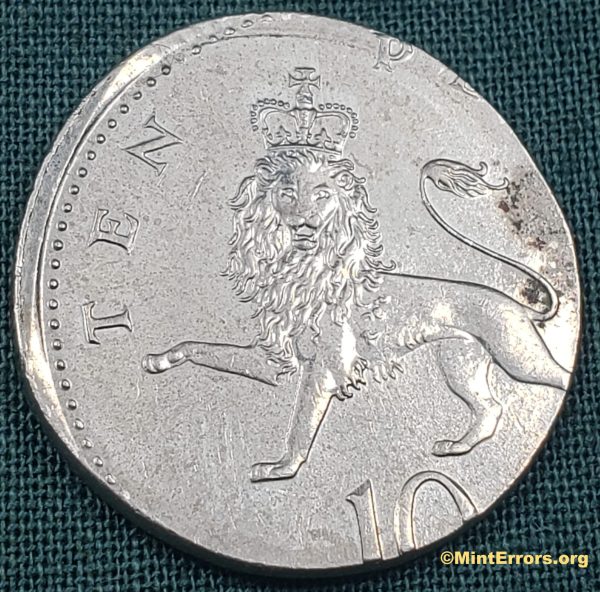 1992 United Kingdom Ten Pence struck on wrong planchet - Image 2