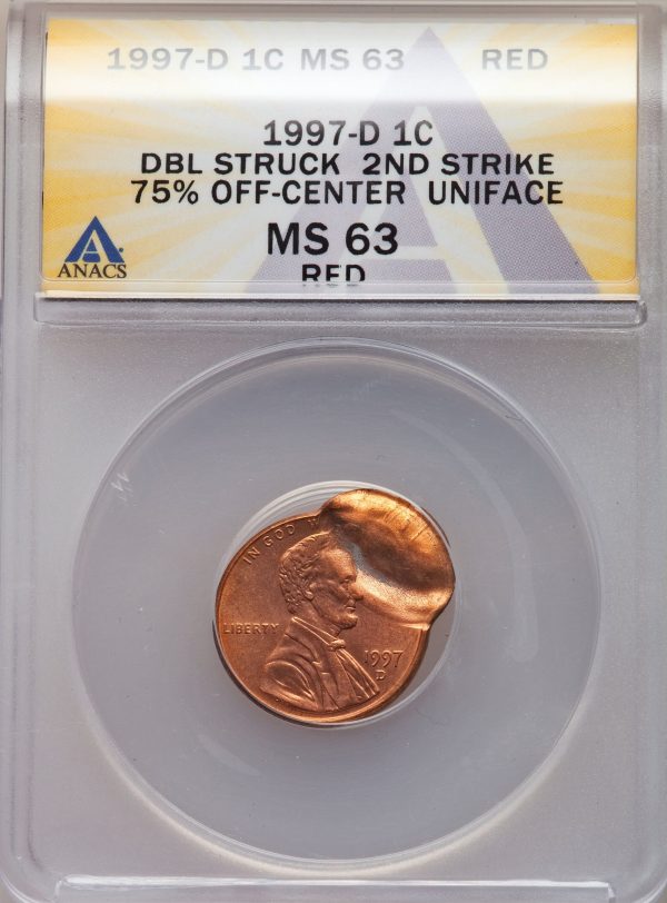 1997D Lincoln Cent Double Struck error coin