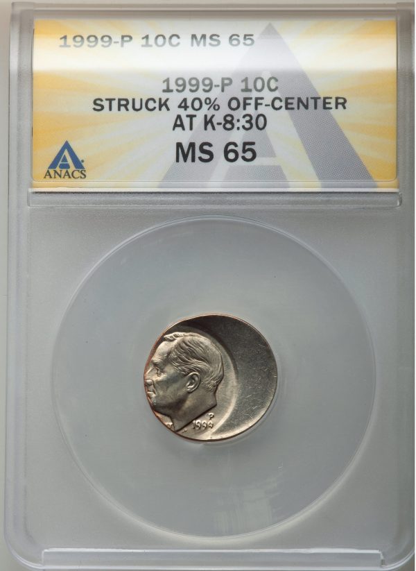 Off Center Error Coin 1999P Roosevelt 10c
