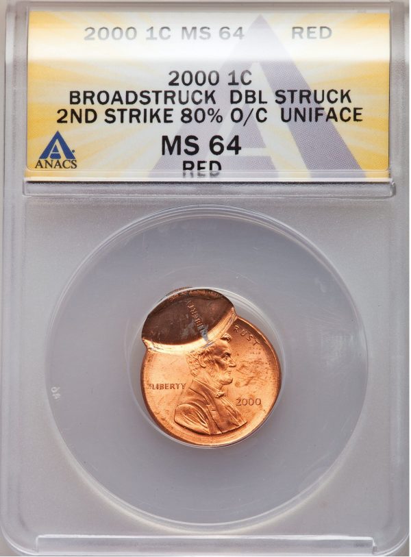 2000 Lincoln Cent Double Struck error coin