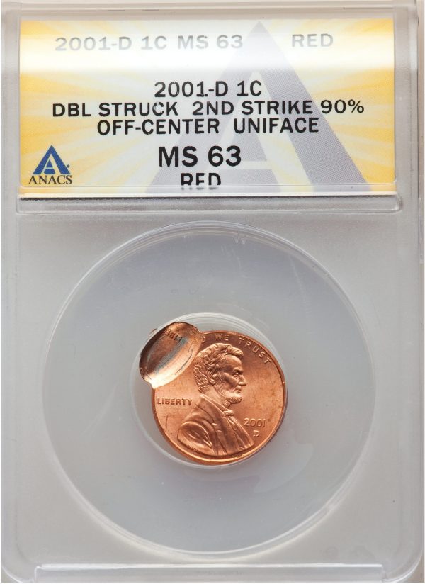 2001D Lincoln Cent Double Struck error coin