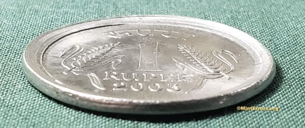 India 1 Rupees Die Cap Major Mint Error Coin - Image 3