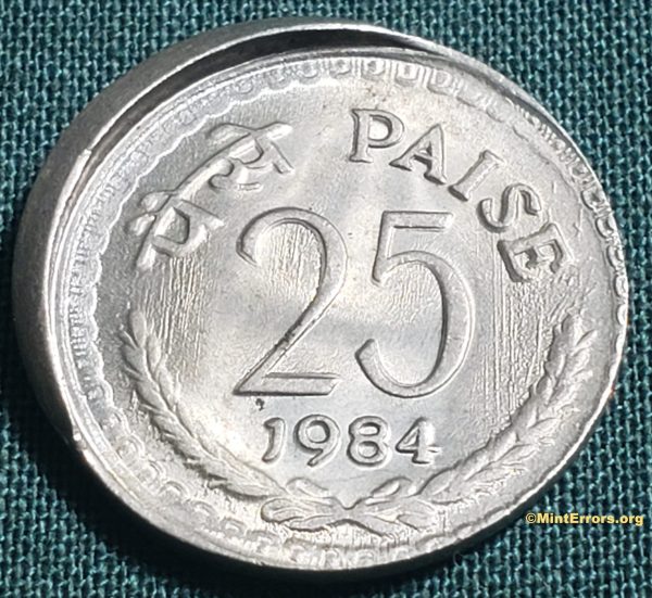 India 25 Paise Die Cap Major Mint Error Coin - Image 2